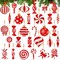 30-Piece Christmas Candy Diamond Painting Keychains – Red & White 5D DIY Hanging Ornaments, Candy Pendant Diamond Art for Adults & Beginners, Holiday Craft Decor
